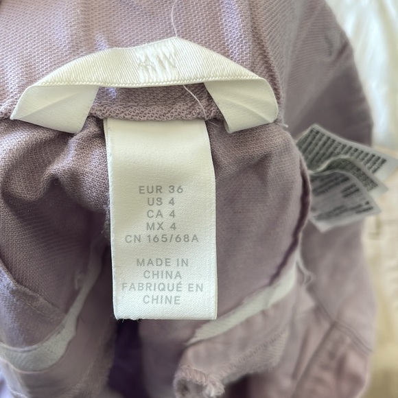 H&M LINEN LAVENDER HIGH WAIST PANTS - Picture 2 of 2